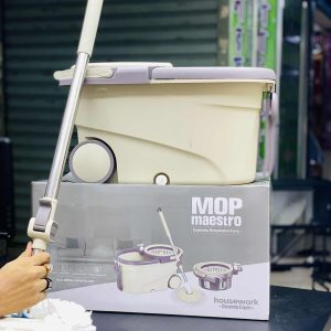 Mop Maestro 360° Rotating High Quality PVC Mop Spinning Microfiber Mop Bucket Set for Floor Cleaning