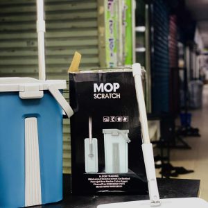 Scratch Mop and Bucket Set - Hands-Free Flat Mop System for Easy Floor Cleaning