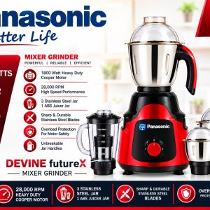 Hello Panasonic 1800 Watt (4 jar) Heavy Duty Blender & Grinder – Made In INDIA